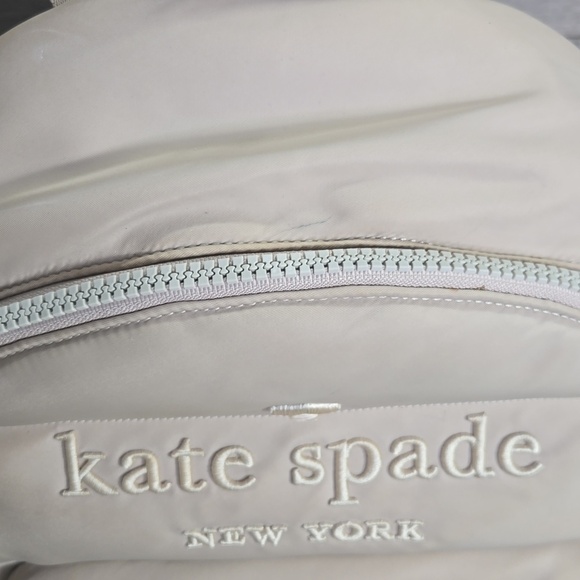 Kate Spade Ella Ksnyl Puffy  Warm Beige Padded Nylon Backpack